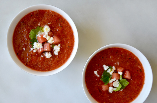 Watermelon Gazpacho with Feta